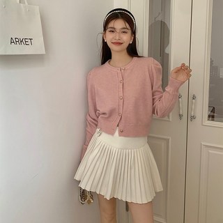 레터네 숏 니트 이너 가디건 데일리 출근 룩