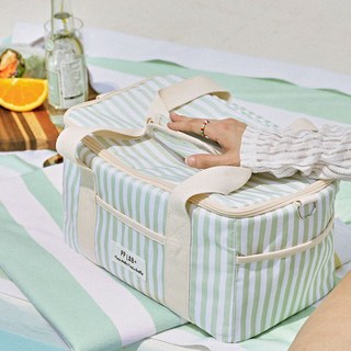 피피랩 아이스 소프트 쿨러백 가방 보냉팩 보냉백 피크닉 캠핑 도시락 이유식가방, 라임 그린