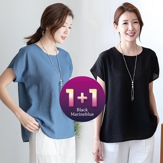 물론 여성 인견 반팔블라우스 1+1, 고급스러운 소재, 편안한 착용감