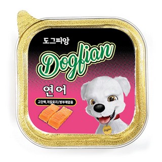 도그피앙 시저 반려견 사각캔 강아지 간식 주식 캔 100g 2박스, 24개, 도그피앙 연어 100g
