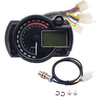 12V 오토바이 디지털 속도계 - 타코메타 오도메타 거리 게이지 LCD 계기판, 1개