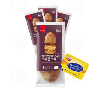 삼립 부시맨빵 브라운브레드 15봉+버터후레시 10개 증정 60g 15개 상품 이미지