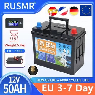 리튬 인산철 배터리 12V 600A 800A 캠핑용 대용량 내장 BMS 다리미 인산염 셀 팩 골프 카트 태양광용 LiFePo4 5000 사이클 500AH 300AH 200AH 1, 12V50Ah, 1개
