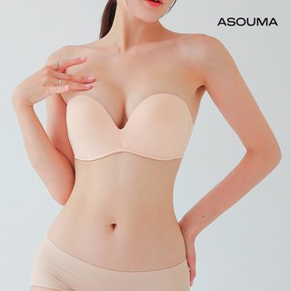 아소마 오프숄더 실리콘밴딩 윙브라 스트립리스 브라+연장후크