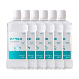 VBC 핸즈앤케어 손소독제액 1000ml 6개 (알콜70%), 1L, 9999개