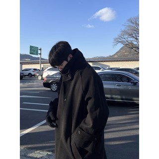 Lai wool balmacaan coat - 라이 넥 버튼 울 발마칸 코트
