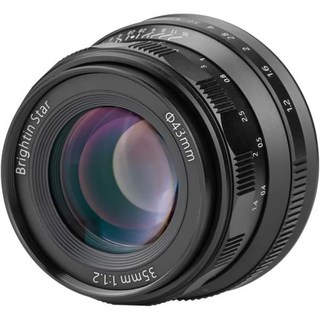 후지필름 XF마운트 미러리스 카메라용 35mm F1.2 MF APSC 수동 초점 프라임 렌즈 대형 조리개 고정 XT5 XT4 XT30 XPRO32 XT200 XS10 XA7 X, Fit for Fuji XF Mount, 35mm F1.2 Black
