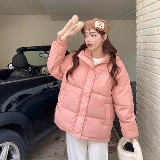 Y.GA 겨울 학생 경량 숏 패딩 여성 패션 하이넥 보온 통근 코트 여자 헐렁헐렁한 빵옷 방수 점퍼