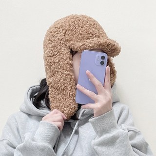 캡조아 귀여운 뽀글 양털 길고 넓은 롱 귀달이 방한모자