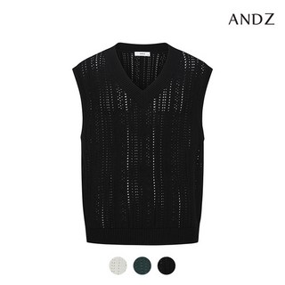 앤드지 앤드지 세미오버핏 크로셰 세로 조직 니트 베스트_BZD1EL1203