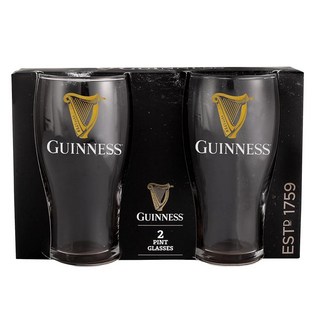 LORD'S ROCKS 기네스 공식 591.5ml(20온스) 파인트 잔 - 2개 세트 브랜드 튤립 모양 맥주 유리 제품 클래식 아일랜드 펍 스타일 178278, LORD'S ROCKS 기네스 공식 591.5ml(20