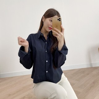 기모 크롭 셔츠