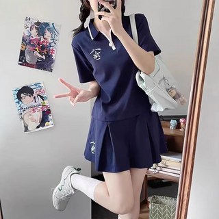 POMTOR 여성용 여름 투피스 세트 캐주얼 반팔 티셔츠 + 스커트