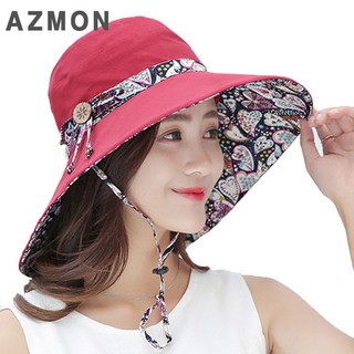 AZMON 여성 디자인 예쁜 플라워 패턴 고퀄리티 리버시블 벙거지 양면 챙모자