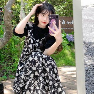 뷔스티에스타일 플라워 원피스 LL-D116