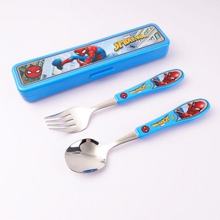 마블 히어로 캐릭터 유아 어린이 수저세트 스푼 포크 수저통 1세트 스푼포크케이스 스파이더맨 상품 이미지