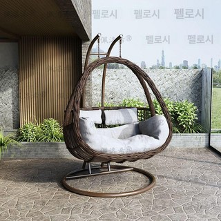 루앤샵 테라스흔들야외그네 펜션 원목 흔들의자 카페, 5.더블 더블 폴 모조 원목 무늬 트위스트 스페이스 의