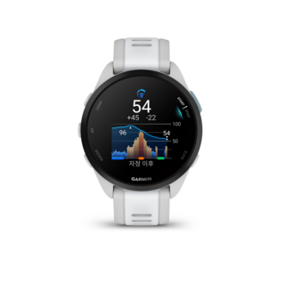 가민 포러너 165 뮤직 러닝 스마트워치, 미스트 그레이 + 화이트, 43mm, GPS