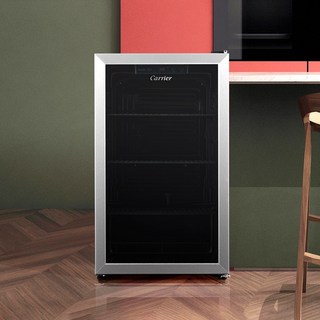 캐리어 미니 쇼케이스 냉장고 126L CVDR126BEM1 방문설치, 블랙 + 실버