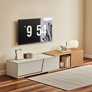 슬레이트 신축 TV다이 거실장 200*35CM 거실 티비다이, 화이트