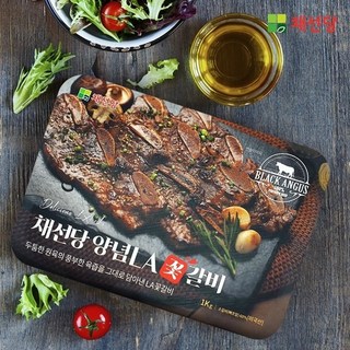 채선당 블랙앵거스 양념LA갈비 꽃갈비 2kg, 1개