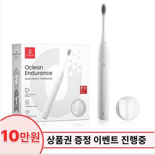 [한정특가17730원]오클린 Oclean 음파 전동칫솔 Endurance 무선 진동칫솔 IPX7방수 입문 가정용, 화이트, 화이트
