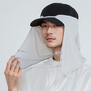 우아한클릭 남녀공용 자외선차단 모자 썬가드 얼굴 햇빛가리개 골프 물놀이, 멜란지그레이, 1개