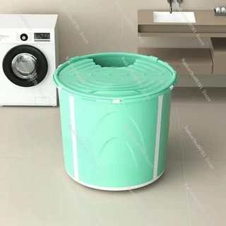 전신 가정용 모던 휴대용 접이식 성인 두꺼운 욕실 편안한 욕조, Green-with lid, 1개