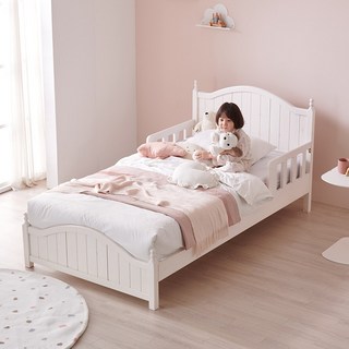 상일리베가구 샐리 공주 원목 침대 SS(본넬매트리스), 크림 화이트