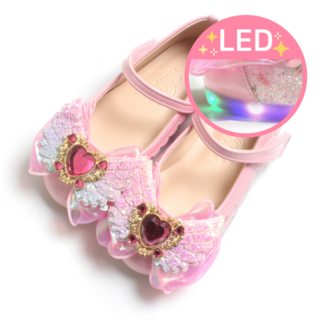 FROMBEBE 여아용 앙쥬 하트 날개 리본 LED 구두 라이팅구두 FROMBEBE 여아용 앙쥬 하트 날개 리본 LED 구두 라이팅구두