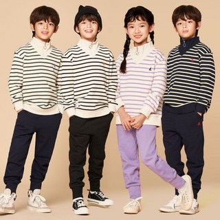 [BEANPOLE KIDS] 23FW 스트라이프 반집업 상하 세트 4종 택1