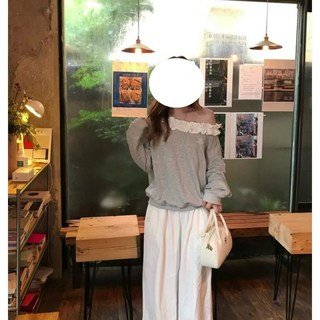 해피유통 여성 가을 봄 캐주얼 긴팔 프릴 오프숄더 루즈핏 면 소재 후드티zhq