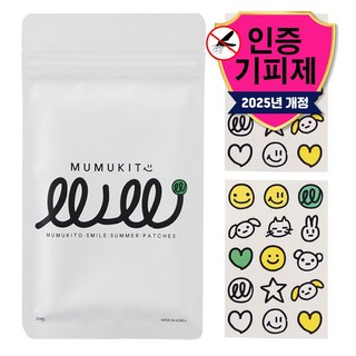 무무키토 스마일 썸머패치 날벌레 기피제 어린이 패치 90매, 1개, 90매입