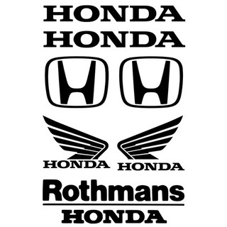 마이웨이카 혼다 로고 스티커 모음 Honda 바이크 오토바이 방수 데칼 튜닝, 검정색, 1개