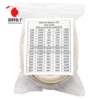 키트 세트 - 샘플 저항기 OHM 값 910K SMD 1206 0603 0402 0805 10 5 저항 모듬 칩 80, 0805 80ValuesX25PCS, 25개