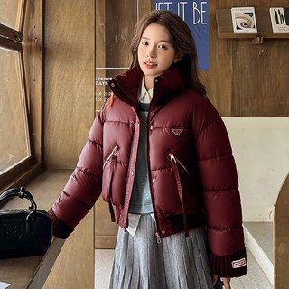 ROYALBELLE 여성 패션 크롭 푸퍼 패딩 디자인 편안한 데일리 하이넥 다운 패딩 U0110304