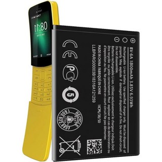 1800mAh BV6A 배터리 2023년 노키아 8110 4G TA10591048106710711295 플립 2017 시리즈 2060 3060 5250 시리즈용 0사이클 대용량, 1800mAh BV6A 배터리 2023년 노키아 811, 1개