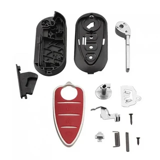 쿠쿠스토어 3버튼 원격 자동차 키 쉘 Fob Uncut Blade Fit 접이식 플립 케이스 Alfa Romeo Giulietta 159 G, 01 1Set