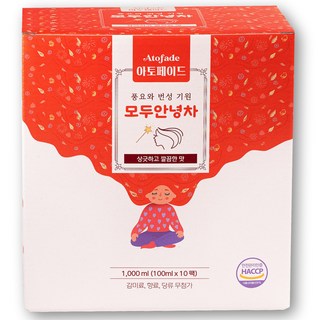 아토페이드 카페인없는 상쾌한 하루 모두안녕차, 10개, 100ml