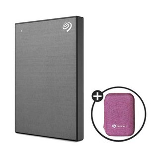 씨게이트 외장하드 2TB 2테라 원터치 외장 HDD USB 맥북 컴퓨터 저장장치 데이터복구, (5) 핑크파우치, 05.스페이스 그레이
