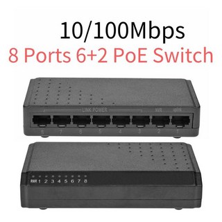 포트 8 모니터분배기 6 2 PoE 스위치 인젝터 이더넷을 통한 전원 어댑터 없음, 1개, 8-port POE 100M