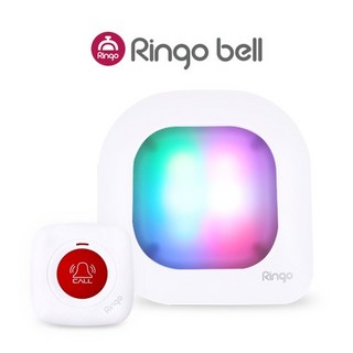 링고벨 무선호출벨과 불빛과 음성메시지로 알려주는 LED 수신기 세트상품, GST-200(백적)+GSR-301L, 1개