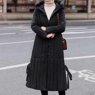 옆절개 후드 퀼팅 롱패딩 겨울 점퍼 아우터 롱자켓 재킷
