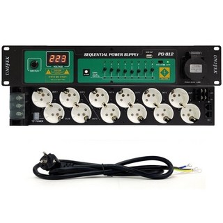 순차전원공급기 PD-812 유니텍 8CH 순차전원분배기 PD812 시퀀스 12개의콘센트 파워디스트리뷰터 UNITEK
