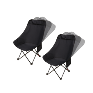 세렌 각도 조절 접이식 캠핑 의자 1+ 1, 블랙, 2개