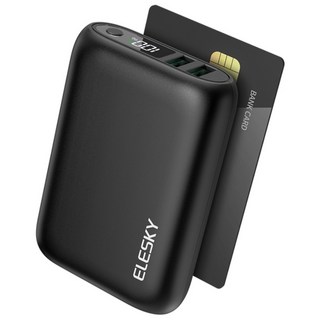 ELESKY엘스키 초미니 보조배터리 22.5W 고속충전 LED 잔량표시+3개 멀티단자 10000mAh DB06, 블랙