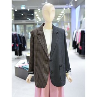 [럭키슈에뜨] 언발란스 체크 자켓 LYJAM25210BRX