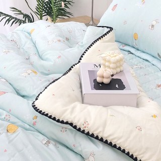아르떼베딩 모달 키즈침구 어린이 초등학생 차렵이불 패드_토끼의 하루, 블루, 이불단품, 봄가을용