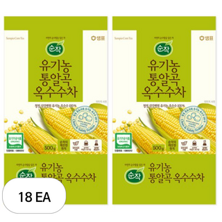 순작 유기농 통알곡 옥수수차, 500g, 18개