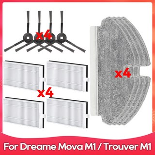 Dreame Mova M1 / Trouver M1 로봇 청소기 사이드 브러시 HEPA 필터 물 천 액세서리 부품 호환, 08 Set K